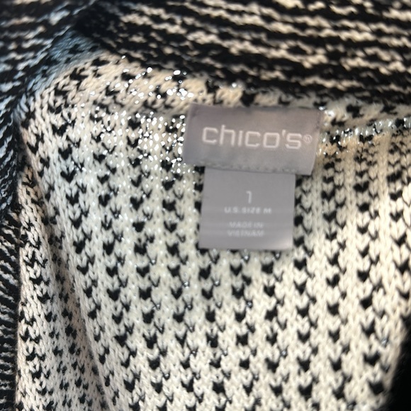Chico’s Sweater Jacket Blazer Cardigan. Black & White. Size 1 - Picture 5 of 6